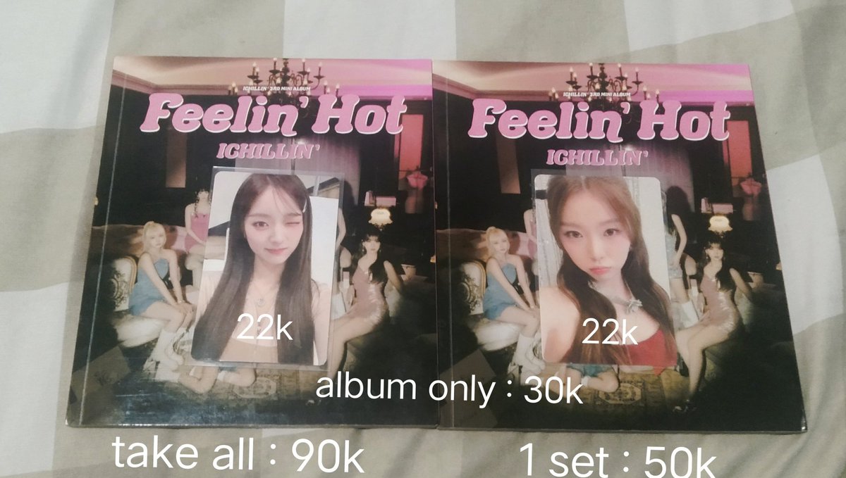 reiblinky_'s tweet photo. WTS || Want To Sell

PC &amp; Album ichillin

📍Bandung
• Co via oren
• Good condi

PC :
• E.ji : 22k
• Jackie : 22k

Album only : 30k
1 set : 50k

Take all : 90k https://t.co/LY7gXpOcsA