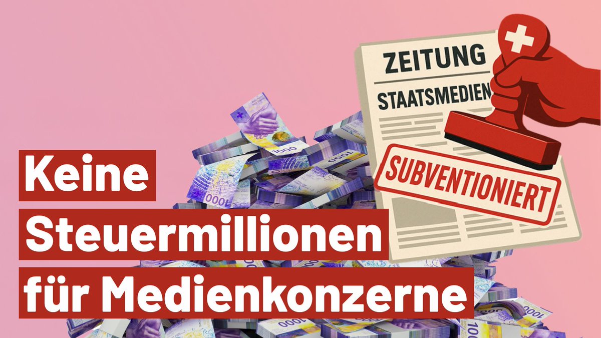 4. Gewalt verschwindet: Über CHF 200 Mio./Jahr für Verlage, die hinter geschlossenen Türen Deals mit der Politik vereinbaren: Damit wird die Schweizer Demokratie geschwächt!

👉Jetzt gleich Referendum gegen Staatsmedien unterzeichnen unter aufrecht-schweiz.ch/fileadmin/abla…