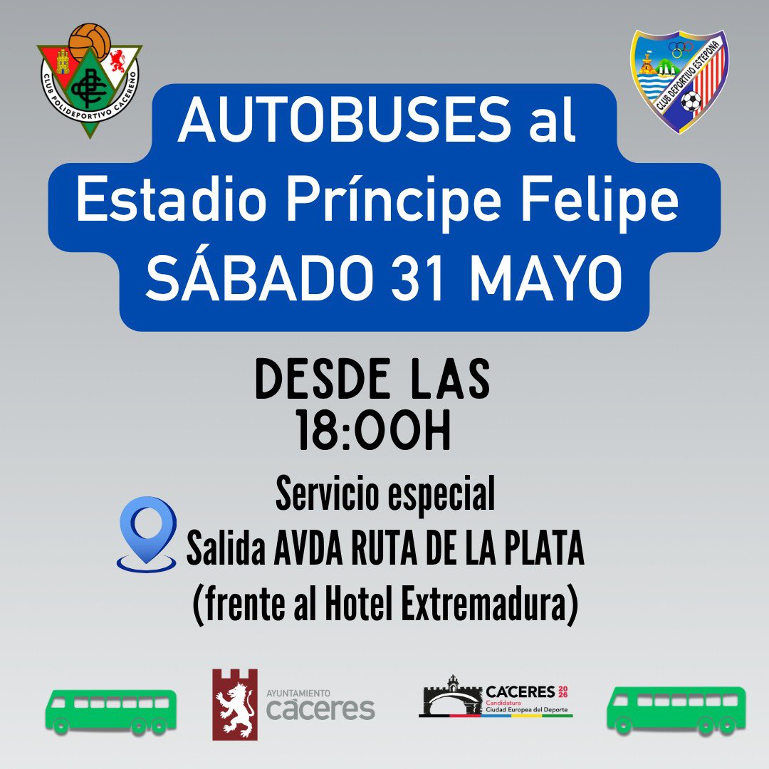 Recuerda si vas este sábado al partido del Cacereño: