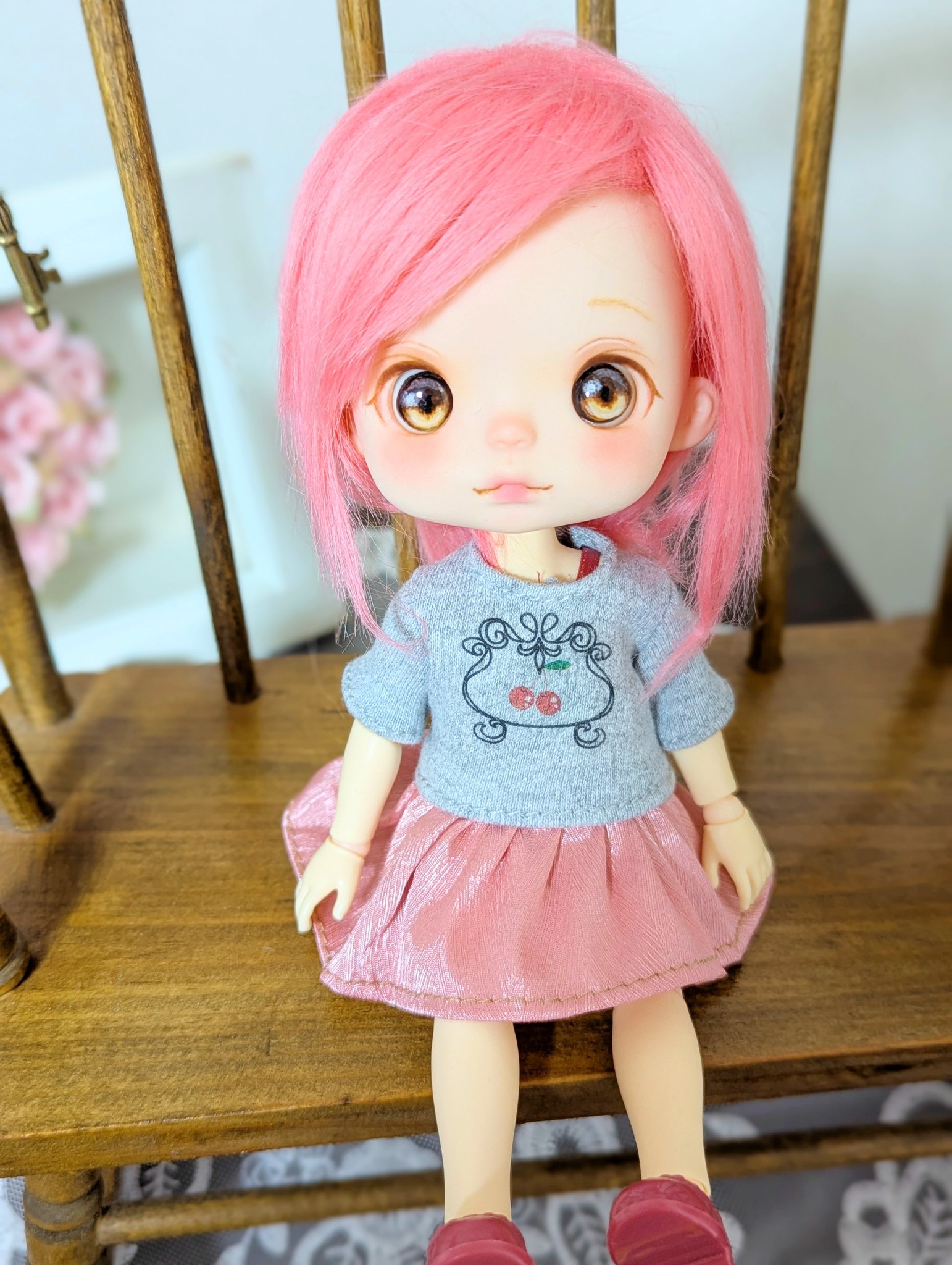 三毛猫ちゃんコーデ　黒【モンストドール】なりきり　ドール服 lillys-doll-shop_monst-rady2