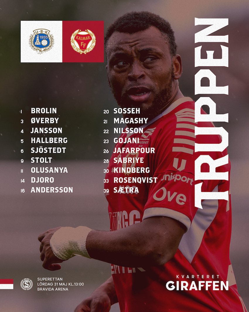 Truppen till eftermiddagens bortamatch mot Utsiktens BK.