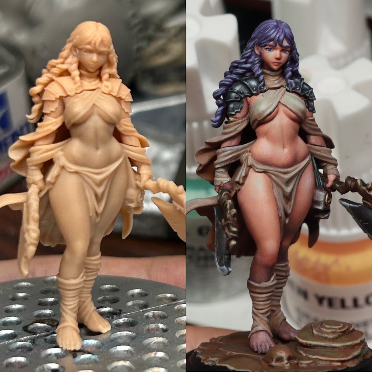 #皆さんサフ前と塗った後を見せてください
アダムに送った