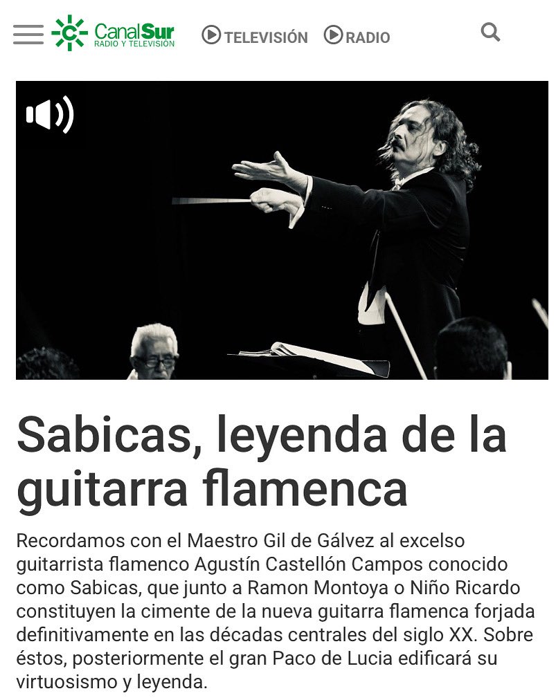 𝙂𝙞𝙡 𝙙𝙚 𝙂á𝙡𝙫𝙚𝙯 🇪🇺 (@gildegalvez) on Twitter photo “Sabicas, leyenda de la guitarra flamenca”
🎧🎻👇
canalsur.es/multimedia.htm…
<a href="/GildeGalvez/">𝙂𝙞𝙡 𝙙𝙚 𝙂á𝙡𝙫𝙚𝙯 🇪🇺</a> “Sabicas, leyenda de la guitarra flamenca”
🎧🎻👇
canalsur.es/multimedia.htm…
<a href="/GildeGalvez/">𝙂𝙞𝙡 𝙙𝙚 𝙂á𝙡𝙫𝙚𝙯 🇪🇺</a>