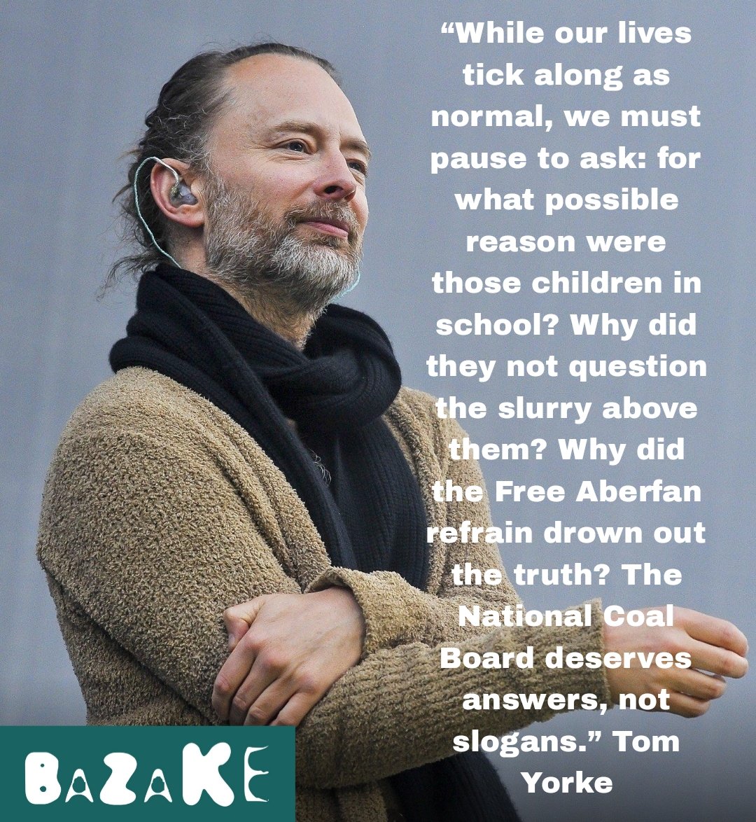 BazakeMedia's tweet image. 🚨 | SHOWBIZ: At a recent charity event, Radiohead front man, Thom Yorke, was asked for his views on the Aberfan disaster of October 1966 where 116 children were killed. Yorke was unhappy with the finger of blame being pointed at the National Coal Board.