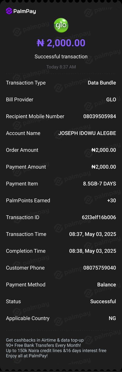 alegbe_joseph's tweet photo. @palmpay_ng You fraudsters that stole my 2000 naira and refuse to give my lines the data i bought with your lie lie customer care agent all of you all are theives, lieing you have fix issues and you did not lieing you transfer back my money and you know you did not MTN with proof u run away. https://t.co/ElXwTUB3kb
