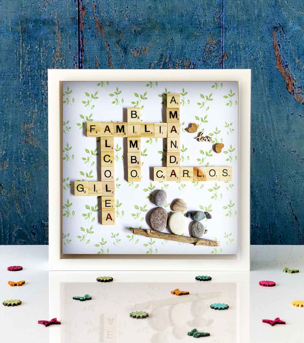 IlusionSandra's tweet photo. Cuadros de scrabble personalizados con siluetas de piedras. Todos los miembros de la familia!!
.
.
#scrabble #scrabbleart #family #Familia #regalo #artesania #handmade https://t.co/dGn2yE7NVj