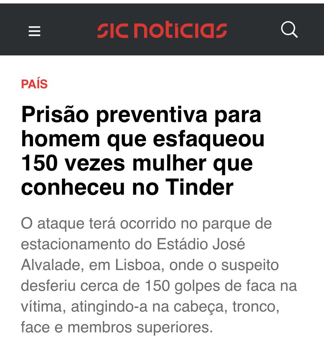 Vi o vídeo das câmaras de segurança da garagem do estádio e posso dizer que este gajo não pode sair nunca da prisão

Este gajo é um perigo para a sociedade

As penas têm que começar a ser usadas no seu limite máximo, sem “mas”

Há indivíduos que simplesmente são erros da natureza