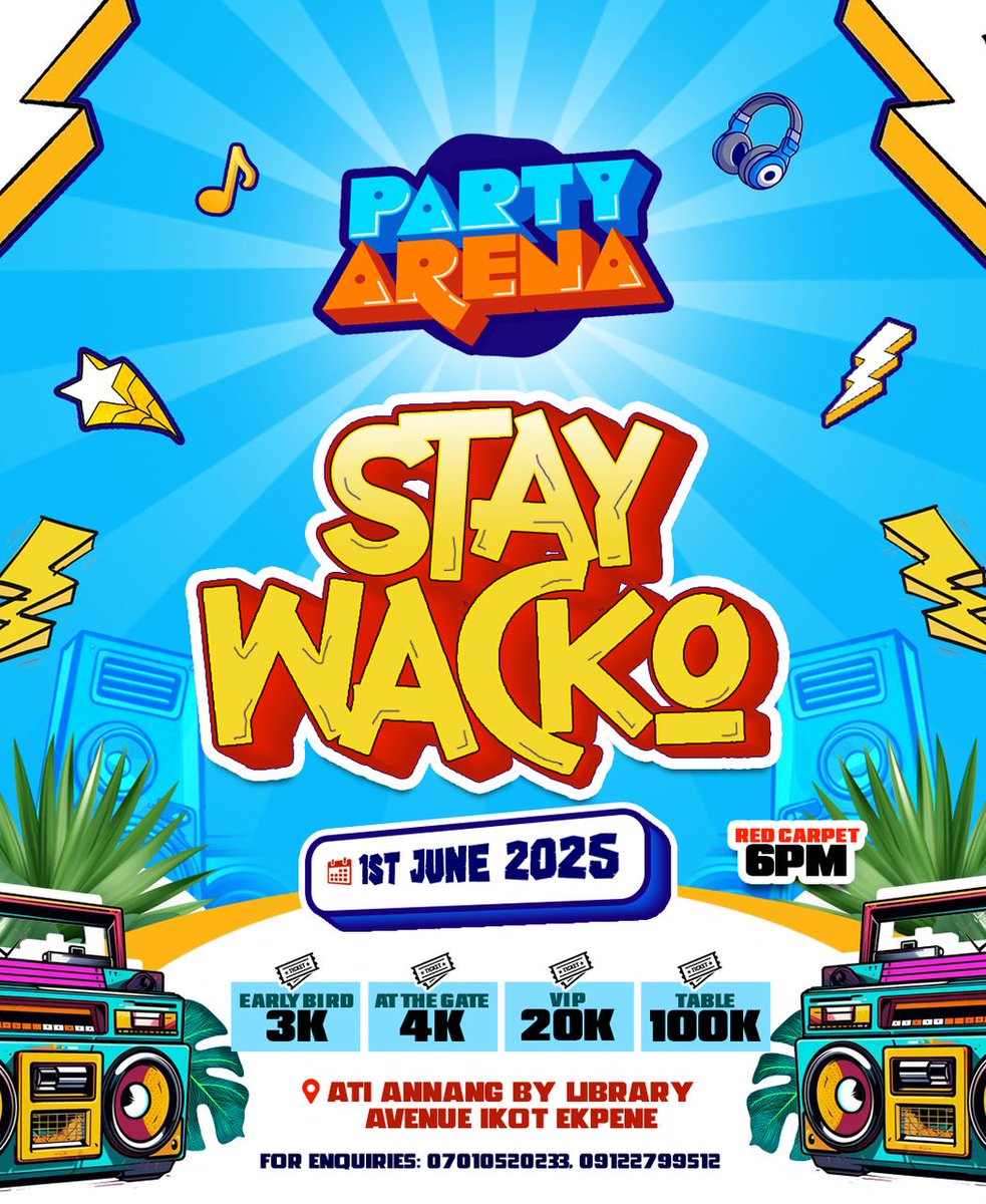 DjRamgy's tweet photo. Bring your squad, rock your wildest outfits, and let’s make unforgettable memories. Trust us, you won't want to miss the epic surprises we have in store!  Let’s Stay Wacko 
Vibes on Vibes 
Life Of The Party
DJ Ramgy🔥

#fypシ #Trending #Partyarena #staywacko #djramgy #nigeriandj https://t.co/bk2r88PeIu