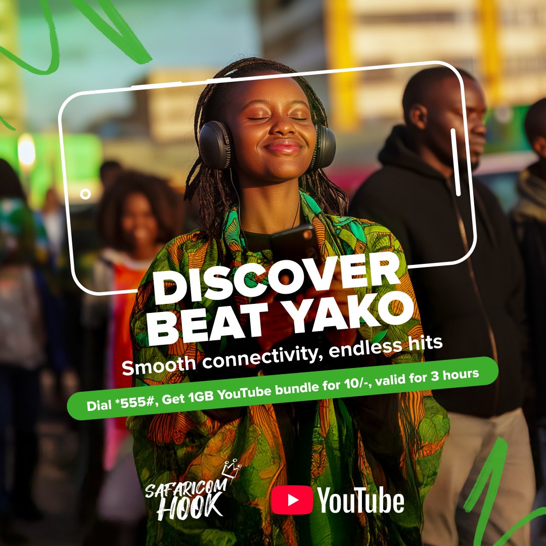 YouTube is my go-to for free skills
From editing reels to basic coding no stress, no buffering!
Thanks <a href="/SafaricomPLC/">Safaricom PLC</a> for the smooth vibes.
<a href="/MsKendie/">Kendi</a> kuna tutorial lazima uone leo! Dial *544*22# or *555# to get your YouTube data deals today. Watch. Laugh. Learn.  #DiscoverVibeYako