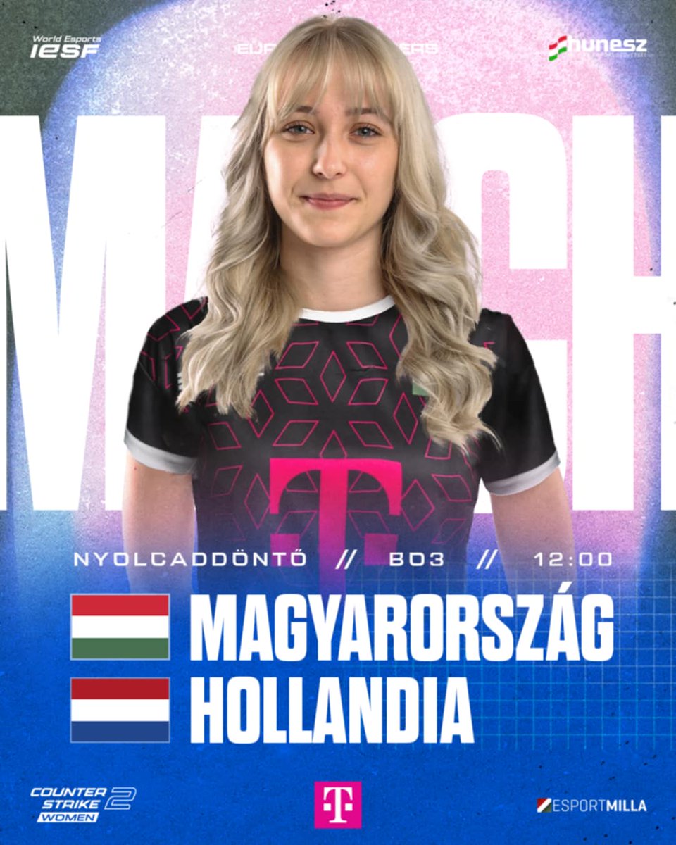 Ma 12:00-kor 🇭🇺 Magyarország vs 🇳🇱 Hollandia (a 2023 -as VB győzetes) a női Counter-Strike  EB selejtezőjének rájátszásában! 💥 
🎬twitch.tv/esport3tv 

Hajrá csajok!❤️🤍💚

<a href="/telekomHU/">Telekom HU</a>  <a href="/esportmilla/">Esportmilla</a>  #eec25 #mev #cs2 <a href="/iesf_official/">IESF</a>