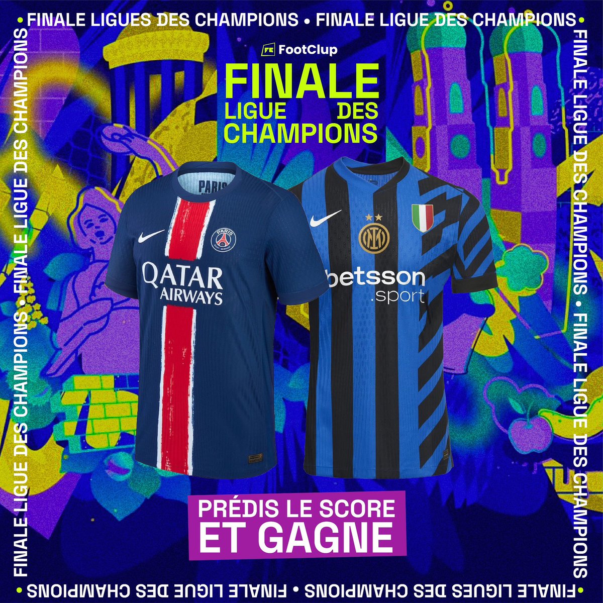 FootClup237's tweet photo. 🚨| JEU CONCOURS 🎉🔥 [ FINALE LDC 🏆 ]

Footeux pronostique et gagne un maillot lors de la finale de la LIGUE DES CHAMPIONS 🐍⚜️ 

📲 Participe via lien : https://t.co/lPuJv9jSN8

🟢⚫️ FootClup https://t.co/LYDDnWX1rB