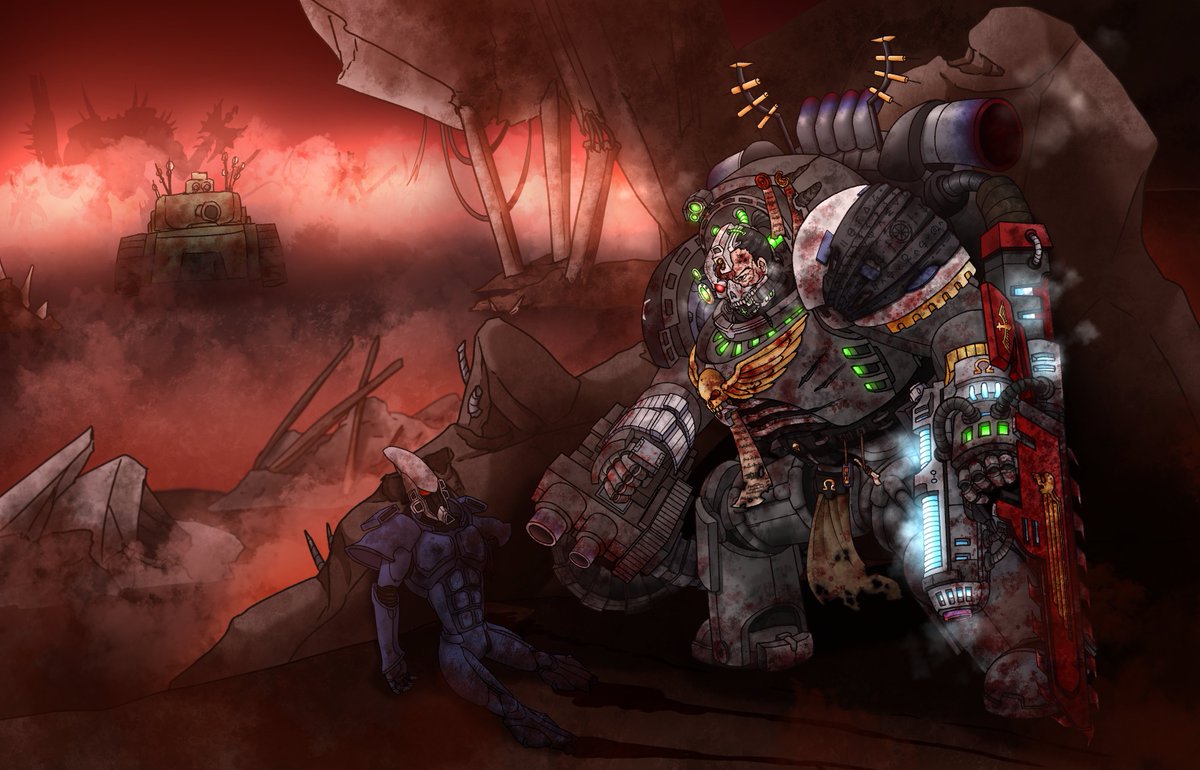 killmandragune's tweet photo. #warhammer40k #WarhammerArt #warhammerfanart  Heresy Maverrick marine https://t.co/aJmqZs39aE