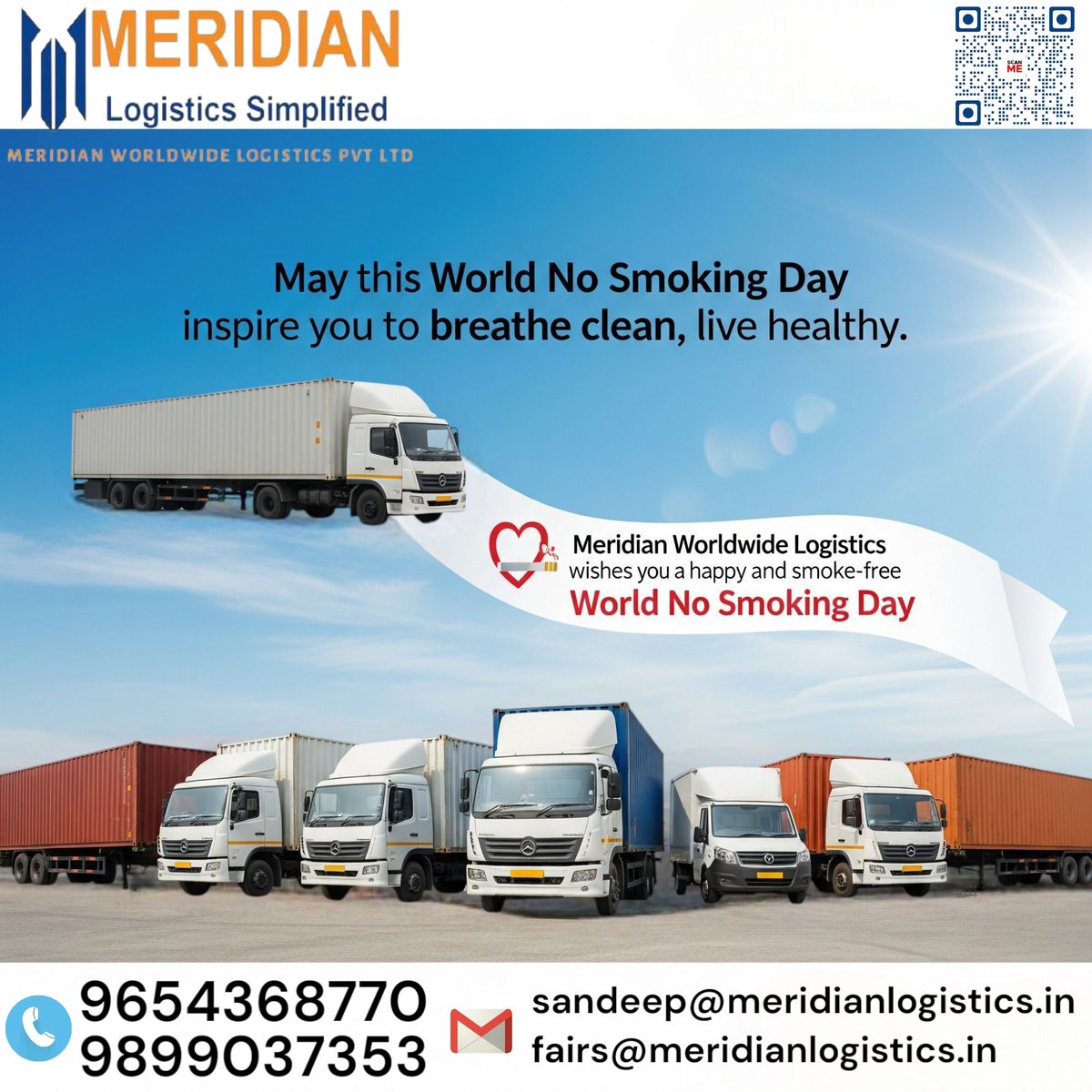 MeridianLogs's tweet image. No Smoking Day is about making healthy choices! At Meridian Logistics, we're committed to a safe and healthy environment for our team and for everyone on the road. Let's all choose health and a smoke-free future! #NoSmokingDay #HealthAndSafety #Logistics #SmokeFree