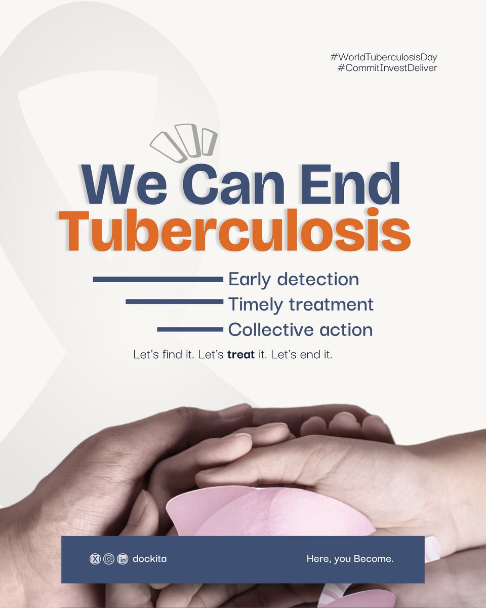 dockita's tweet photo. Tuberculosis is preventable. Treatable. Curable. Yet it still claims lives every day. Let's stand united in the fight to end TB.
Let’s raise awareness and push for stronger healthcare systems!

#worldtbday #endtb #tuberculosisawareness #healthcareheroes #publichealth #medlife https://t.co/XI9d9iiBQO