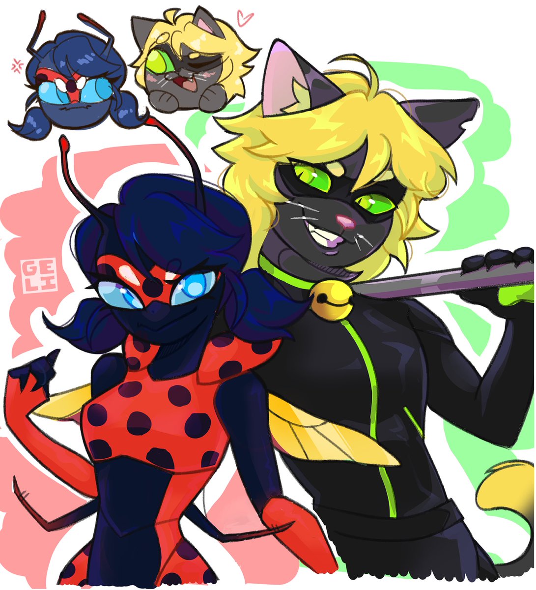 Gell1F1sh's tweet image. My version of What if they turn into their animal instead🐾🐞
#MiraculousLadybug #MLB