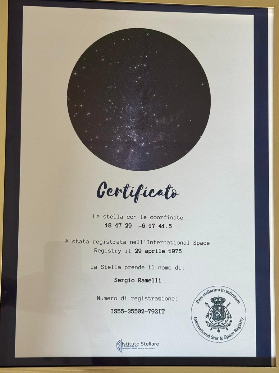 LA STELLA DI SERGIO BRILLA NEL CIELO sergioramelli.it/la-stella-di-s…