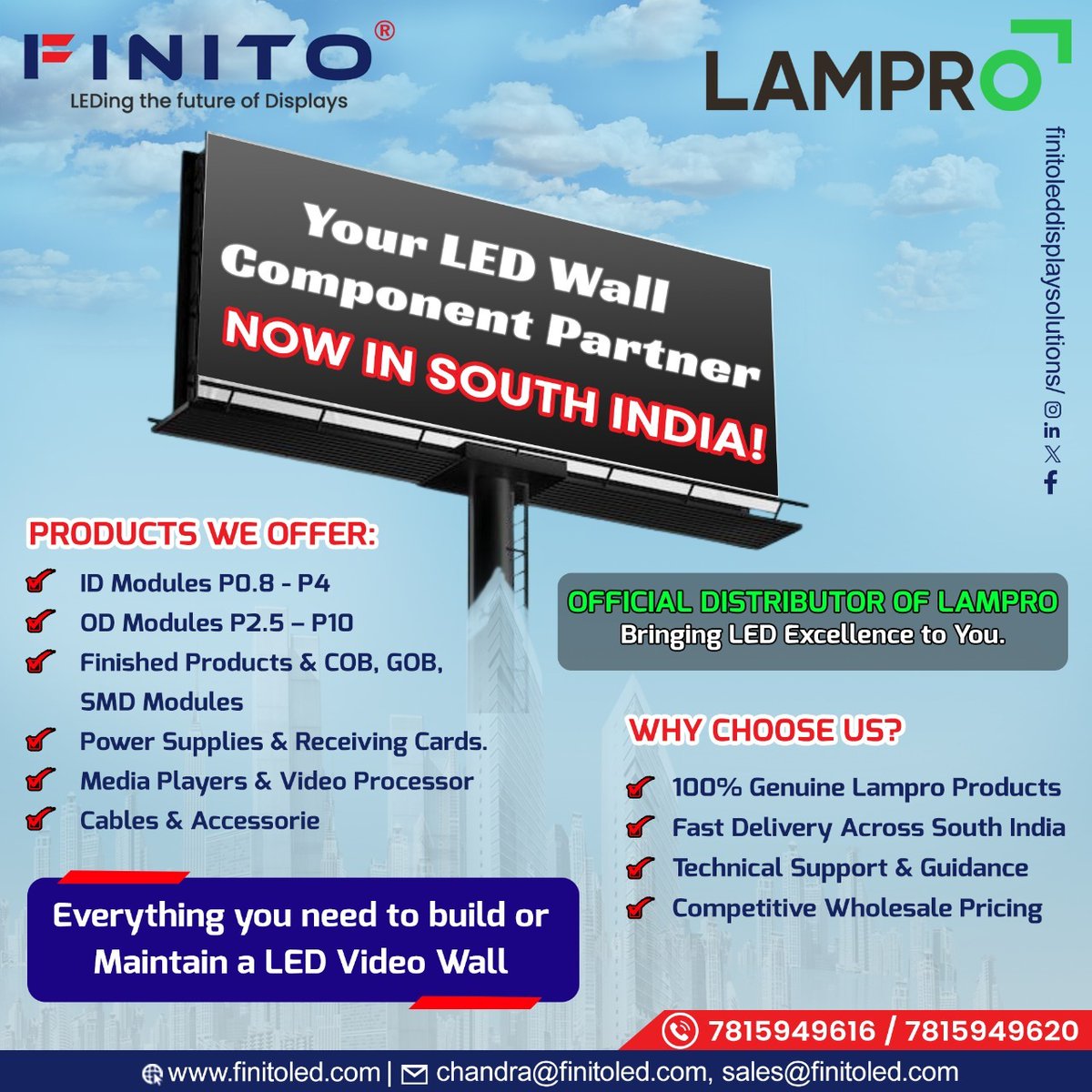 finito_led's tweet photo. 𝐁𝐈𝐆 𝐍𝐄𝐖𝐒 𝐟𝐨𝐫 𝐒𝐨𝐮𝐭𝐡 𝐈𝐧𝐝𝐢𝐚
78159 49616 / 78159 49617 / 78159 49619
https://t.co/r5EVBcV6JD
#FINITO #LEDWallPartner #LAMPRO #SouthIndia #LEDDisplaySolutions #VideoWall #SMDModules #COB #GOB #LEDModules #SMPS #DisplayTechnology #LEDInnovation #DigitalSignage https://t.co/8ynmgDU09R