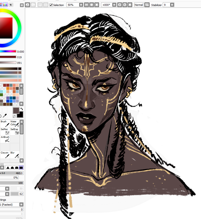 I like to draw her when I feel stressed, her face is very soothing