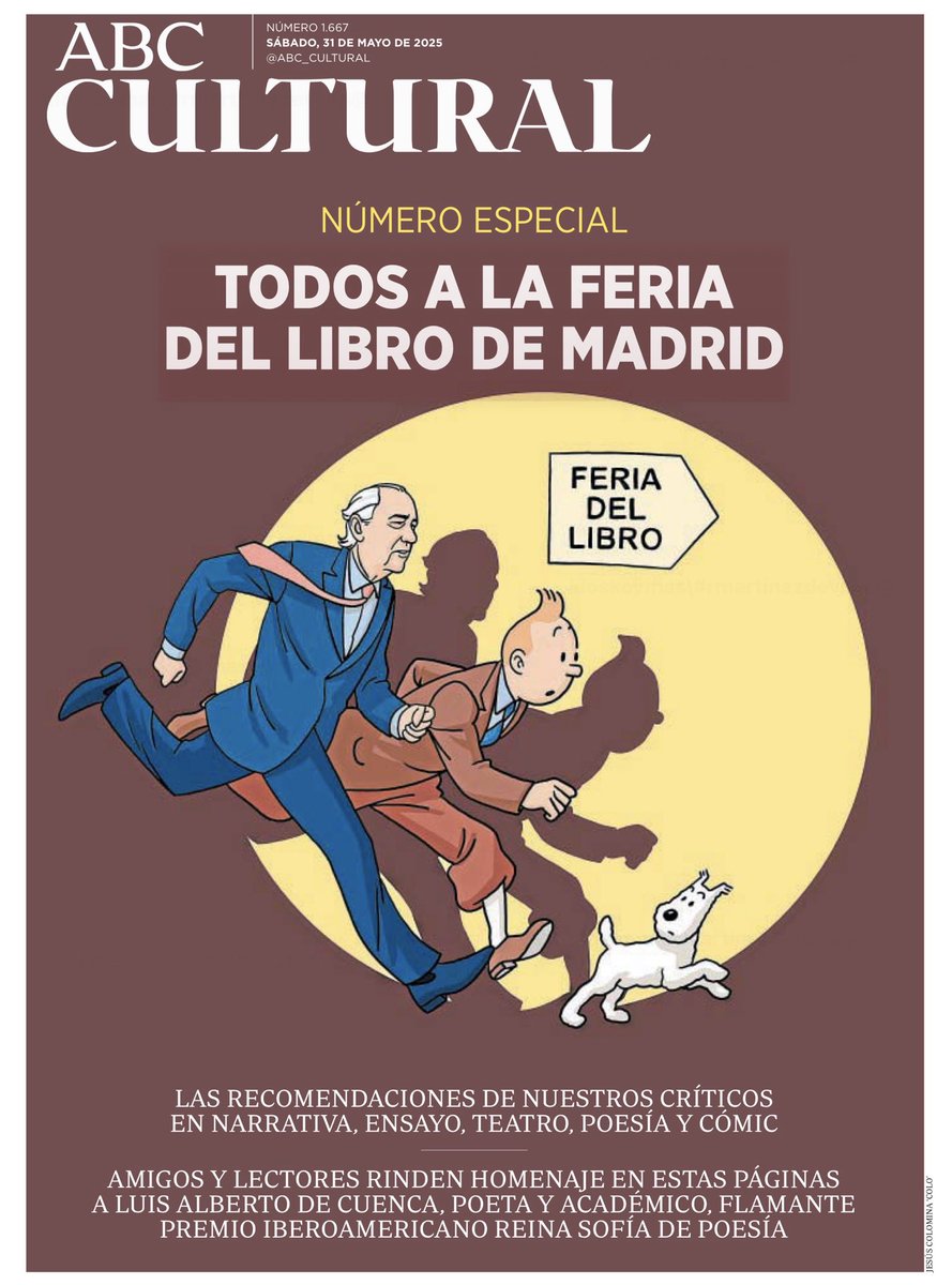 Rafael M. de V (@rmdevega) on Twitter photo Si hoy es sábado,es el día de ir al kiosco a por el <a href="/ABC_Cultural/">ABC Cultural</a>.
En esta ocasión un número especial con la mejores recomendaciones literarias para la Feria del Libro, y con un retrato de Luis Alberto de Cuenca (y no dejen de leer a Juan Manuel de Prada sobre la RAE…). Si hoy es sábado,es el día de ir al kiosco a por el <a href="/ABC_Cultural/">ABC Cultural</a>.
En esta ocasión un número especial con la mejores recomendaciones literarias para la Feria del Libro, y con un retrato de Luis Alberto de Cuenca (y no dejen de leer a Juan Manuel de Prada sobre la RAE…).