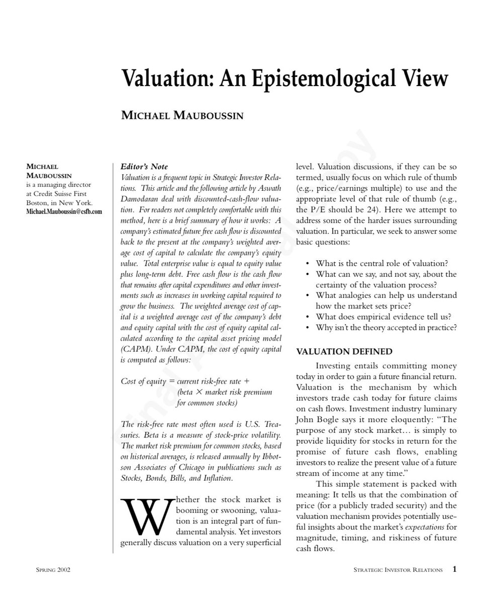 thebigideas_'s tweet image. Valuation: An Epistemological View

By Michael Mauboussin