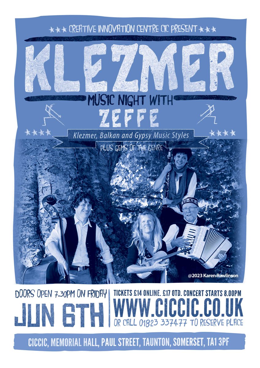 CICCIC (@ciccictaunton) on Twitter photo Klezmer Music Night at CICCIC Taunton, Fri 6th Jun, plus Bulgars, Roma Coceks, Bulgarian Horos, and more. Info & tickets at: creativeinnovationcentre.co.uk/live-music/kle… #klezmer Klezmer Music Night at CICCIC Taunton, Fri 6th Jun, plus Bulgars, Roma Coceks, Bulgarian Horos, and more. Info & tickets at: creativeinnovationcentre.co.uk/live-music/kle… #klezmer