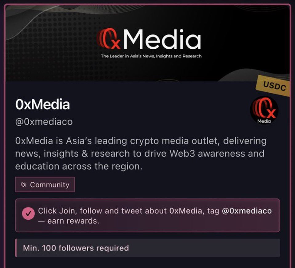 Sizde <a href="/GiveRep/">GiveRep</a> e katılarak airdrop a hakkı kazana bilirsiniz
Yapmanız gereken loyalty programlarına katılıp onlar hakkında paylaşım yapmak
<a href="/0xmediaco/">0xMedia</a> Asya'nın önde gelen kripto medya kuruluşudur ve bölge genelinde Web3 farkındalığını artırmak için haberler ve araştırmalar sunar.