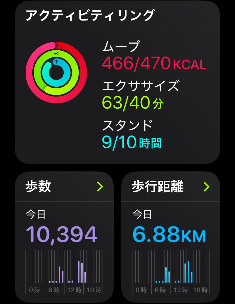 nonnon202412's tweet image. 夕方のチョコ
筋トレ2セット、トレミ15分2セット
アクティビティリング完成！

#毎日chocoZAP #chocoZAP #チョコザップ #ちょこっと報告