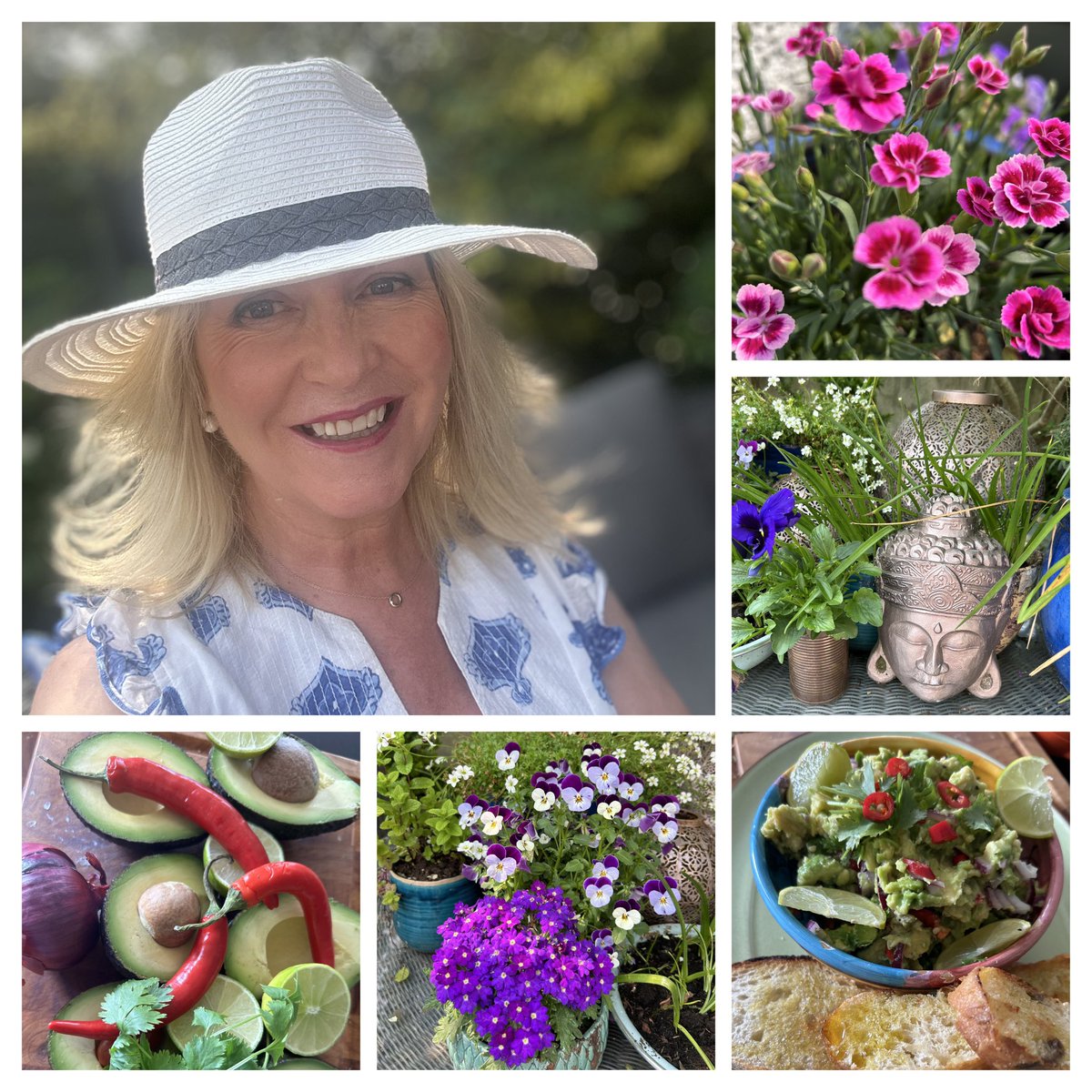 Slow Saturday morning with breakfast in the garden ☀️🥑🌶️🌸🌺😊