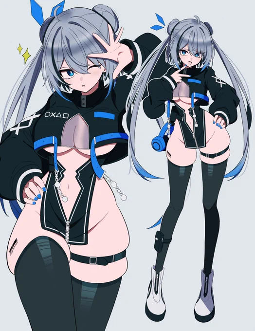 ニーハイに自信アリなお団子ツインテちゃん