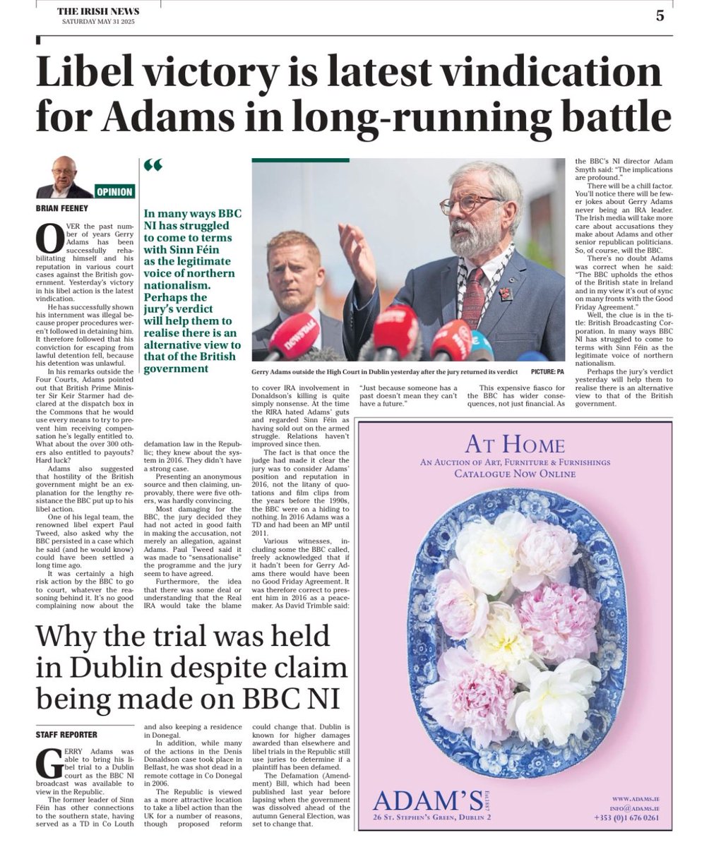 “ In many ways BBC NI has struggled to come to terms with Sinn Féin as the legitimate voice of northern nationalism. Perhaps the jury’s verdict will help them to realise there is an alternative view to that of the British government”