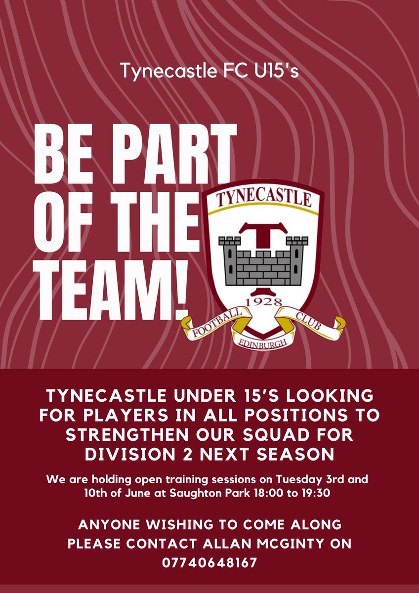 👋 | U15's Player Recruitment 

Our U15's are looking for new players to add to their team! If you are interested, please get in touch with Allan McGinty ⬇️

🇱🇻