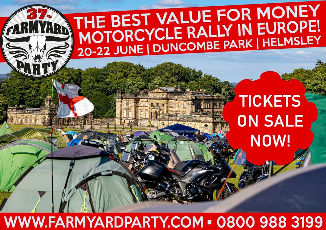 Buzzing for our next show at Europe's Largest Bike Rally on Sat 21st June at The Farmyard Party, Yorkshire. Stage times 8.30 to 10pm on The Riders Rights Marquee. SEE YOU THERE! X
Visit farmyardparty.com for event details &amp; tickets. Safe travels x