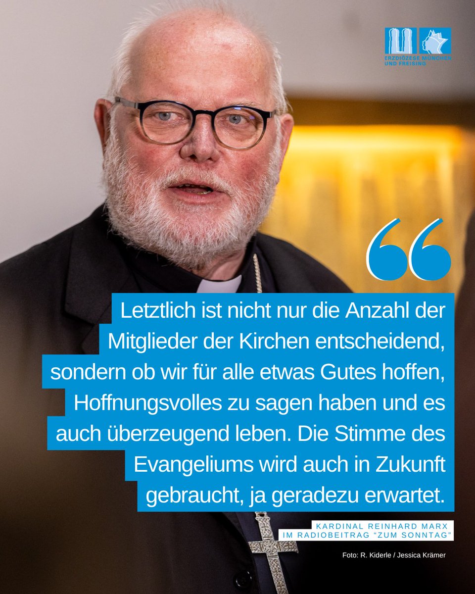 In seinem Beitrag für die Rundfunkreihe „#ZumSonntag“ ist #Kardinal Reinhard #Marx zuversichtlich, dass die Kirche mit einer glaubwürdigen Botschaft der #Hoffnung auch in Zukunft die Menschen erreichen wird: kurzlinks.de/ioq2