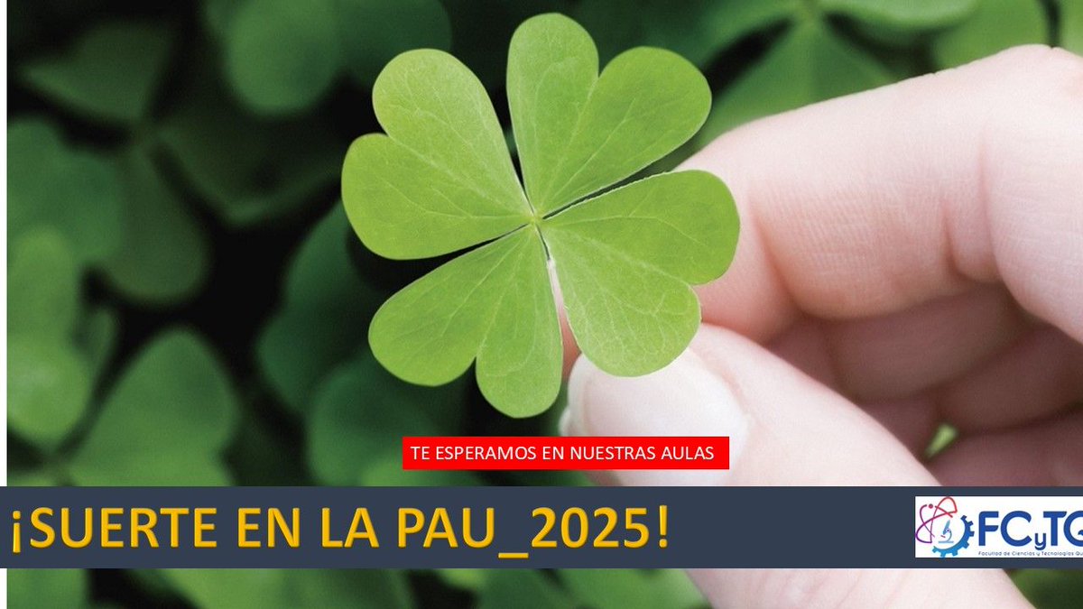 🍀Suerte en la PAU
Te esperamos en Septiembre en nuestras aulas.
#PAUCLM