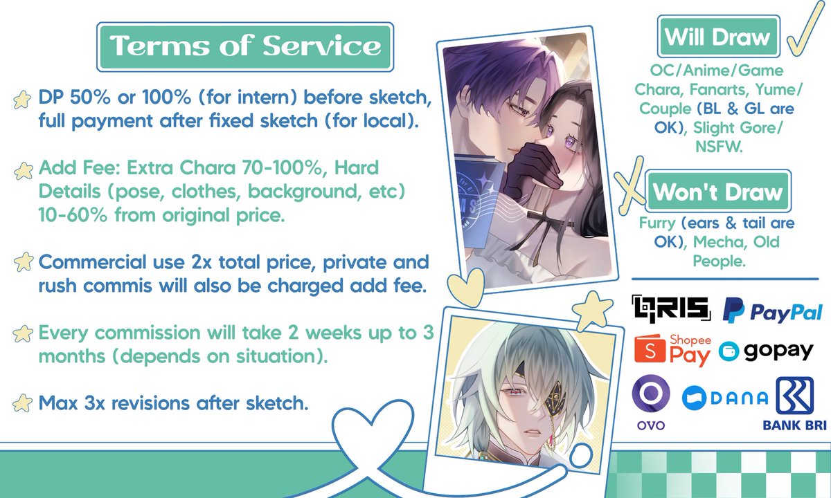 hazystxr's tweet image. [Likes &amp;amp; RTs are very appreciated🫶🏻]

Hello!! my commission are open now for local(🇮🇩) and international(🌏)
*free chibi for the first 3 customers!(  ≧ᗜ≦)

DM me asap if you're interested or have any questions~

#commissionsopen #artidn #zonauang