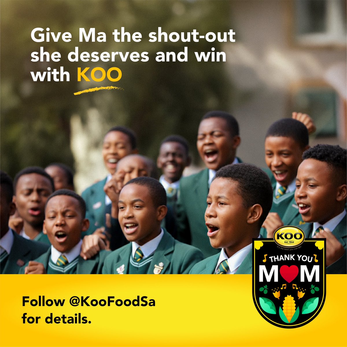 Win R2000 on #MorningBreak with <a href="/KOO_Food/">KOO</a> !

For your chance to win, simply reply with a shout out to your mom using #KooThankYouMom + tag <a href="/Yfm/">Y</a>. If you're chosen you'll go head to head against another yirer to remix the iconic Koo song LIVE on air!

Koo makes eating better easier