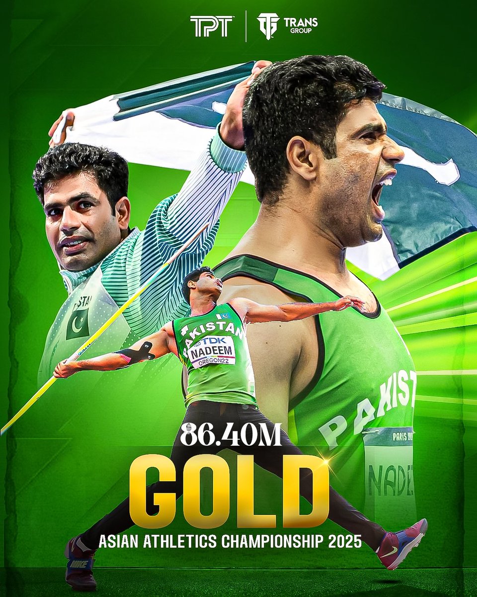 Arshad Nadeem wins Gold medal 🏅 at the Asian Athletics Championship ✌️👏

This is Pakistan's first gold medal since 1973. 

#Tramsgroup #ArshadNadeem #AsianChampionship