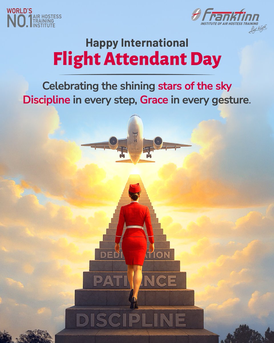 _FlyHigh's tweet photo. With grace in their steps and determination in their hearts, they donβt just serve the skiesβthey own them.
Hereβs to the flight attendants who rise above every day.
#HappyFlightAttendantDay
#Frankfinn #FlyHigh #India #FlyHighWithFrankfinn #Aviation #FlightAttendants https://t.co/jmDvhS2Fn3