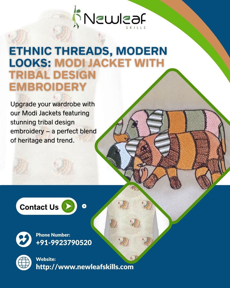 newleafskill's tweet image. Upgrade your wardrobe with our Modi Jackets featuring stunning tribal design embroidery – a perfect blend of heritage and trend

&amp;gt;newleafskills.com

#ModiJacket #CustomEmbroidery #ModiJacketsformens #MensEthnicWear #NewLeafSkills #EmbroideryDigitizingServices #MensFashion