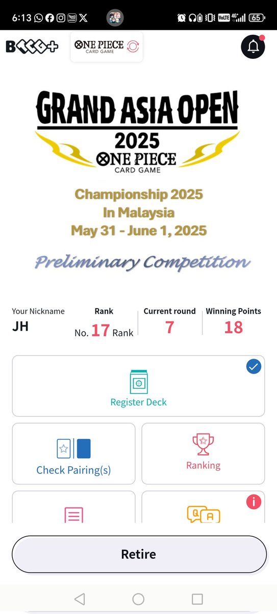 Who would had thought including myself.

Grand Asia Open Malaysia Top 32!