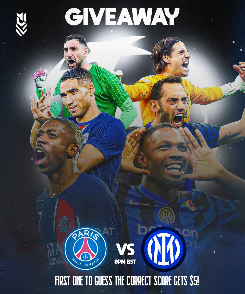 Team Flawless (@flawlessregion) on Twitter photo Itโs Champions League Final Day! ๐ช๐บ
So, itโs time for our Champions League Final Giveaway!
๐๐ก๐จ'๐ฏ๐ ๐ฒ๐จ๐ฎ ๐ ๐จ๐ญ? ๐ซ๐ท or ๐ฎ๐น
๐๐ก๐ ๐๐ข๐ซ๐ฌ๐ญ ๐ฉ๐๐ซ๐ฌ๐จ๐ง ๐ฐ๐ก๐จ ๐ ๐ฎ๐๐ฌ๐ฌ๐๐ฌ ๐ญ๐ก๐ ๐๐จ๐ซ๐ซ๐๐๐ญ ๐ฌ๐๐จ๐ซ๐ ๐ ๐๐ญs $๐!
Entries valid till 7PM BST. ๐๏ธ Itโs Champions League Final Day! ๐ช๐บ
So, itโs time for our Champions League Final Giveaway!
๐๐ก๐จ'๐ฏ๐ ๐ฒ๐จ๐ฎ ๐ ๐จ๐ญ? ๐ซ๐ท or ๐ฎ๐น
๐๐ก๐ ๐๐ข๐ซ๐ฌ๐ญ ๐ฉ๐๐ซ๐ฌ๐จ๐ง ๐ฐ๐ก๐จ ๐ ๐ฎ๐๐ฌ๐ฌ๐๐ฌ ๐ญ๐ก๐ ๐๐จ๐ซ๐ซ๐๐๐ญ ๐ฌ๐๐จ๐ซ๐ ๐ ๐๐ญs $๐!
Entries valid till 7PM BST. ๐๏ธ