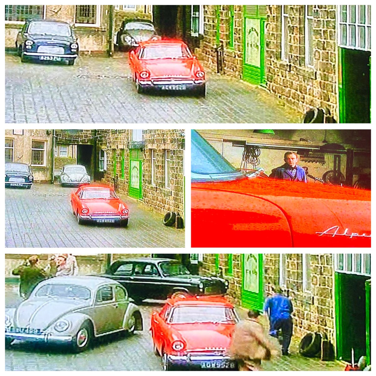 TvHeartbeat's tweet image. The gorgeous (stolen!) #SunbeamAlpine driven by @StuNorthMan in #Heartbeat series 1, episode ‘Primal Instinct’. It’s currently declared SORN, so hopefully it’s being restored or looked after ❤️