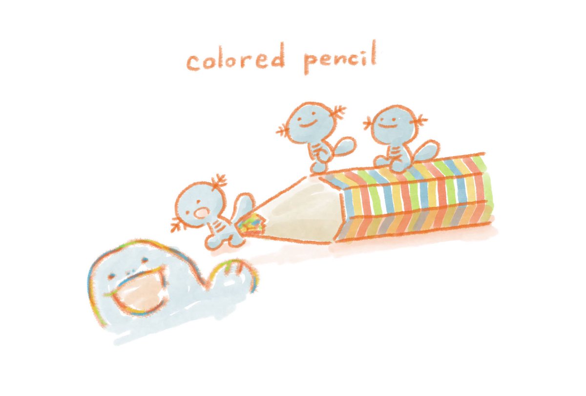 sume_papipo's tweet image. 虹色えんぴつ🌈
うぱたちがヌオーをカキカキ
