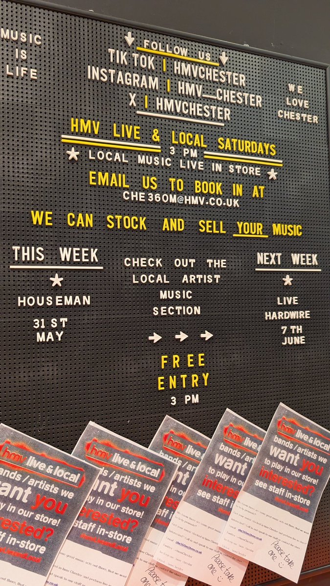 hmv Chester (@hmvchester) on Twitter photo For this afternoons hmv live and local we have #Houseman. Be sure to head down to the basement <a href="/hmvChester/">hmv Chester</a> from 3pm to check out the vibe in store. #hmvliveandlocal #livemusic #Chester #freegig For this afternoons hmv live and local we have #Houseman. Be sure to head down to the basement <a href="/hmvChester/">hmv Chester</a> from 3pm to check out the vibe in store. #hmvliveandlocal #livemusic #Chester #freegig