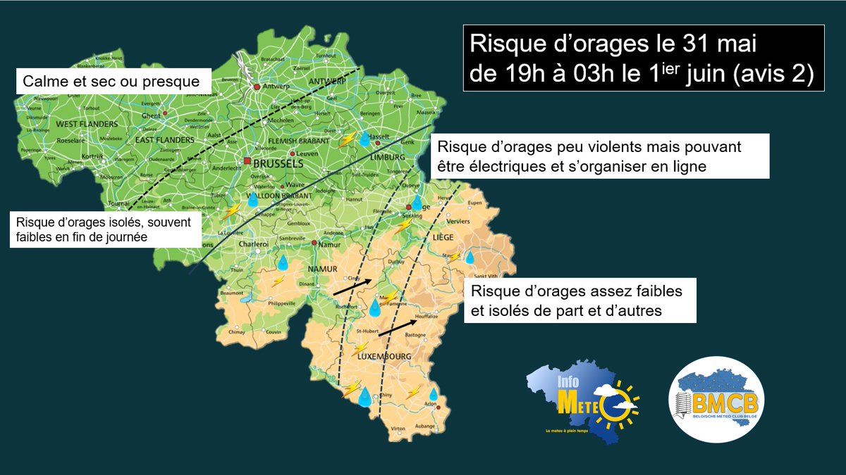 Page Météo de/Weerwoord van  Michael Bleret (Expert BMCB)
bmcb.be/forecast-micha…
📷 Évolution orageuse cet après-midi et en soirée
📷 Toenemende onweerskansen in de namiddag en avond