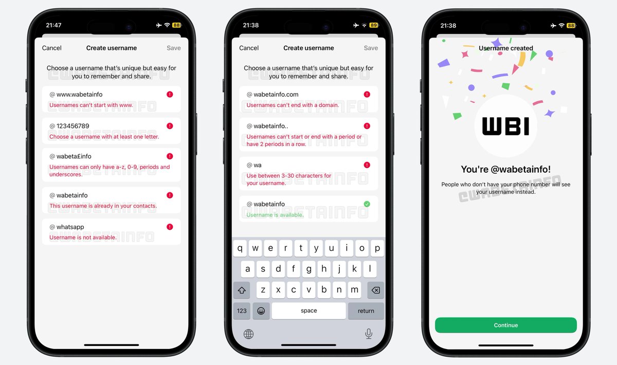 Alessandro Antonucci 𝕏 (@techworldaleant) on Twitter photo #WhatsApp continua a lavorare a una funzionalità che permetterà di scegliere un nome utente per proteggere la privacy del numero di telefono: gli username
Questi dovranno rispettare criteri specifici
thanks <a href="/WABetaInfo/">WABetaInfo</a> #WhatsApp continua a lavorare a una funzionalità che permetterà di scegliere un nome utente per proteggere la privacy del numero di telefono: gli username
Questi dovranno rispettare criteri specifici
thanks <a href="/WABetaInfo/">WABetaInfo</a>