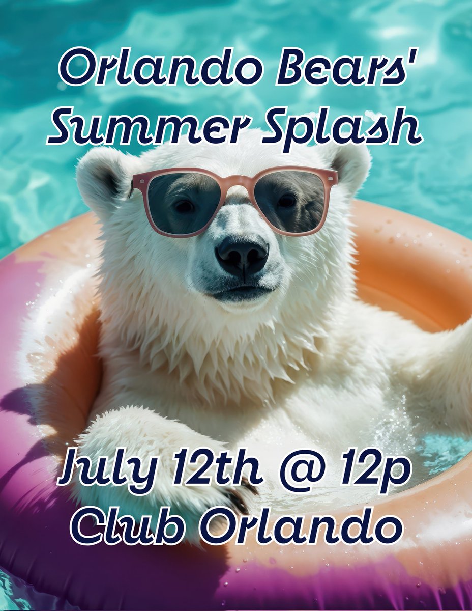 🌞 Summer Splash with the Orlando Bears! 🐻 Hit the pool at Club Orlando, Sat July 12th at 12 PM. First come, first serve—rooms sell out fast! 🏊‍♂️ No reservations, just summer fun. #OrlandoBears #SummerSplash