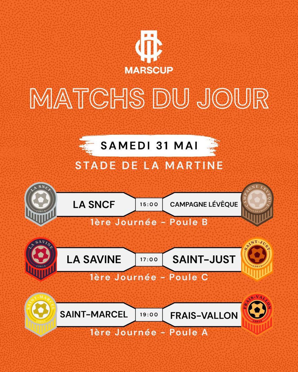 Voilà les affiches du week-end de cette première journée de la #marscup 🔥. 

On vous attend sur Youtube et Twitch à partir de 14h30 pour l'avant match 📺

🔗 : youtube.com/@marscupoff?si…

🔗 : twitch.tv/search?term=ma…