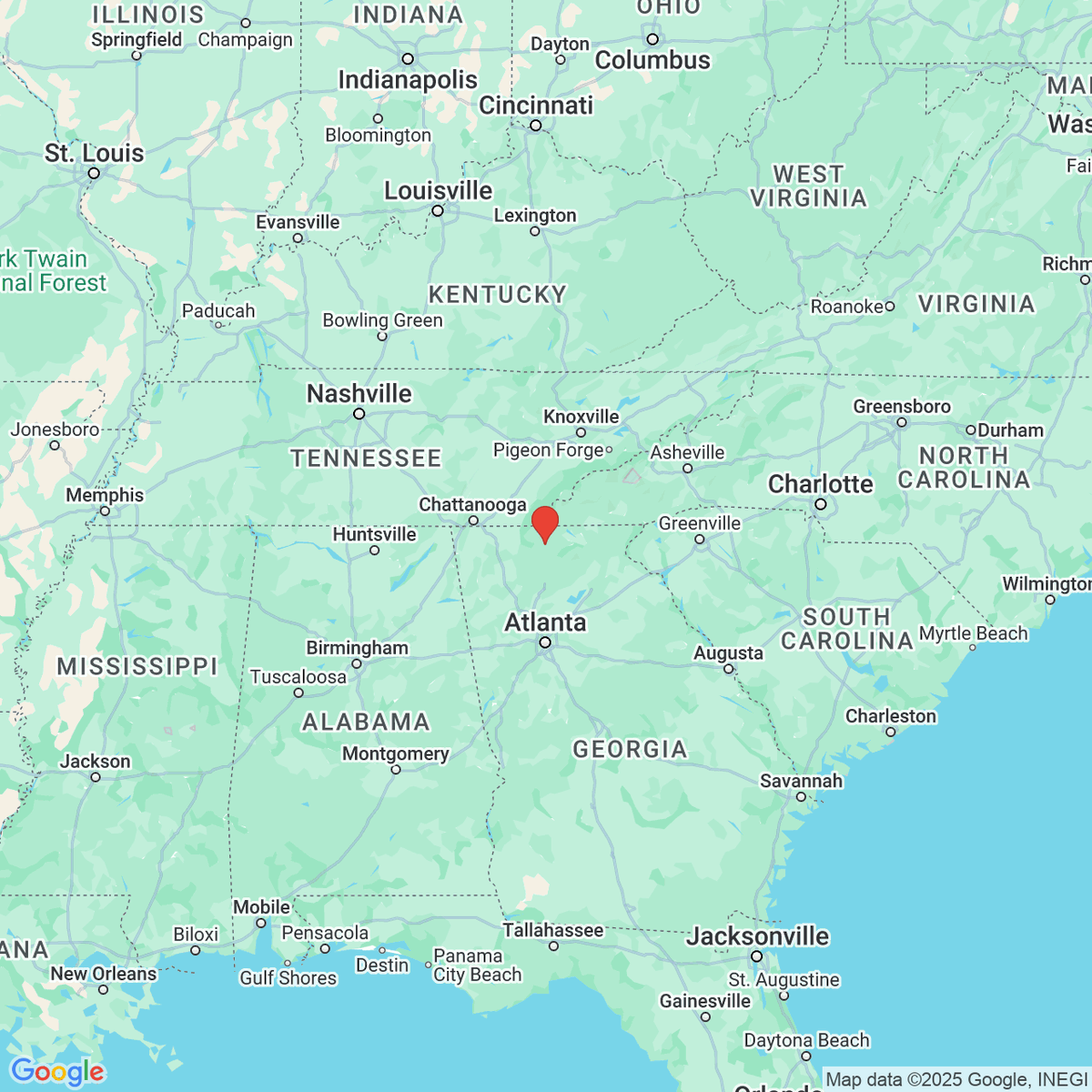 Cherry Log, Georgia 
Gilmer County
Population: 47
Photos from Google Places API
Link: en.wikipedia.org/wiki/Cherry_Lo…