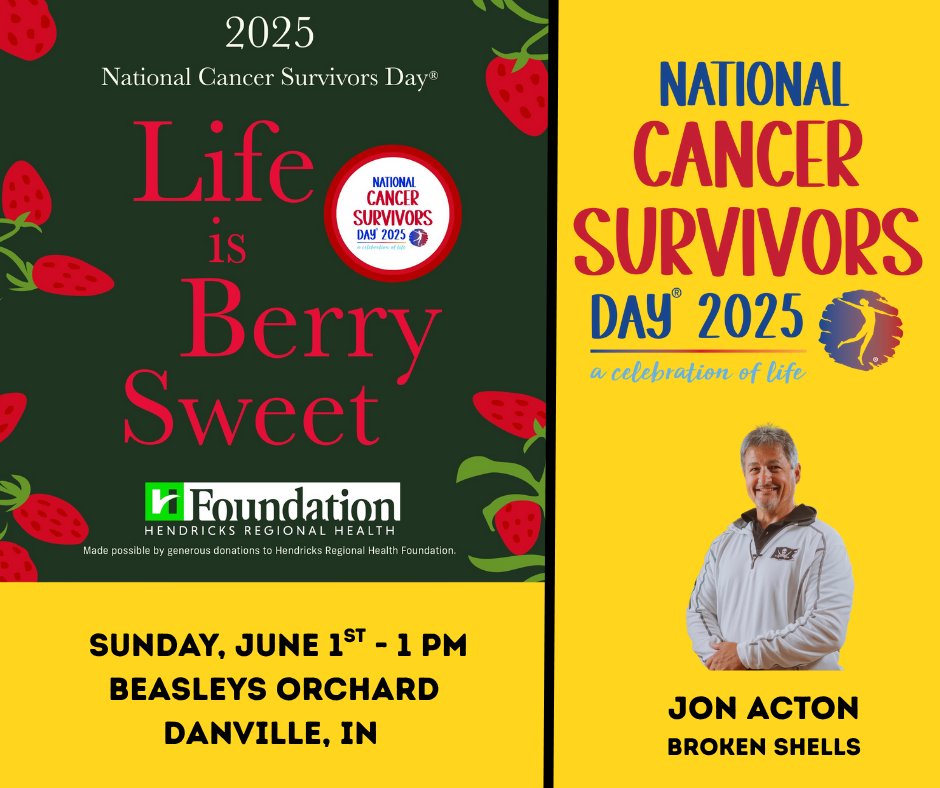 Jon David Acton (@acton_jon) on Twitter photo Join us for National Cancer Survivors Day, this Sunday, June 1 at 1 p.m. at Beasley's Orchard. The event will feature local cancer survivor and motivational speaker Jon Acton. Help us honor those who are living with a history of cancer <a href="/HendricksHealth/">Hendricks Regional Health</a> #cancer #brokenshells Join us for National Cancer Survivors Day, this Sunday, June 1 at 1 p.m. at Beasley's Orchard. The event will feature local cancer survivor and motivational speaker Jon Acton. Help us honor those who are living with a history of cancer <a href="/HendricksHealth/">Hendricks Regional Health</a> #cancer #brokenshells